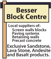 After several years of research and development, the Besser Block Centre has released a new range of high quality yet surprisingly affordable sandstone, lavastone and andesite stone products including paving slabs, pool copings, rock-edge cappings, step treads, veneers and cobble sets to name a few.